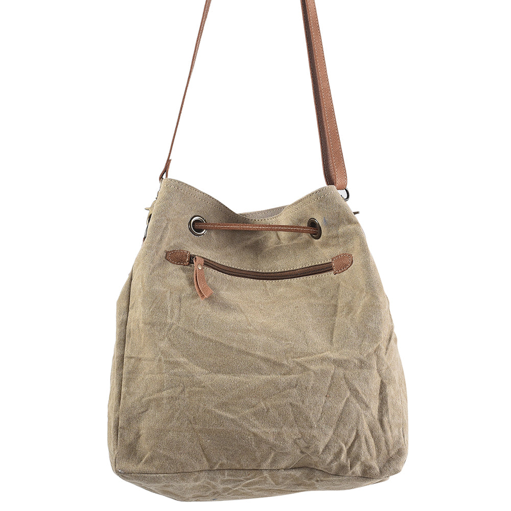 Ohlay Bucket Upcycled Wool Upcycled Canvas Hair-On Genuine Leather