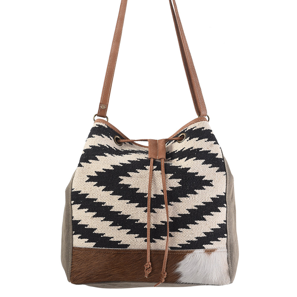 Ohlay Bucket Upcycled Wool Upcycled Canvas Hair-On Genuine Leather