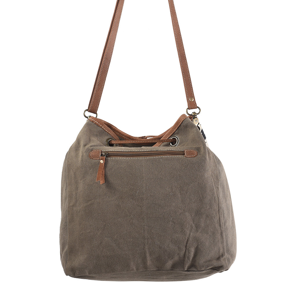 Ohlay Bucket Upcycled Wool Upcycled Canvas Hair-On Genuine Leather