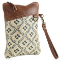OHLAY Upcycled Canvas Genuine Leather Wristlet