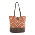OHLAY Upcycled Wool Canvas Genuine Leather Tote