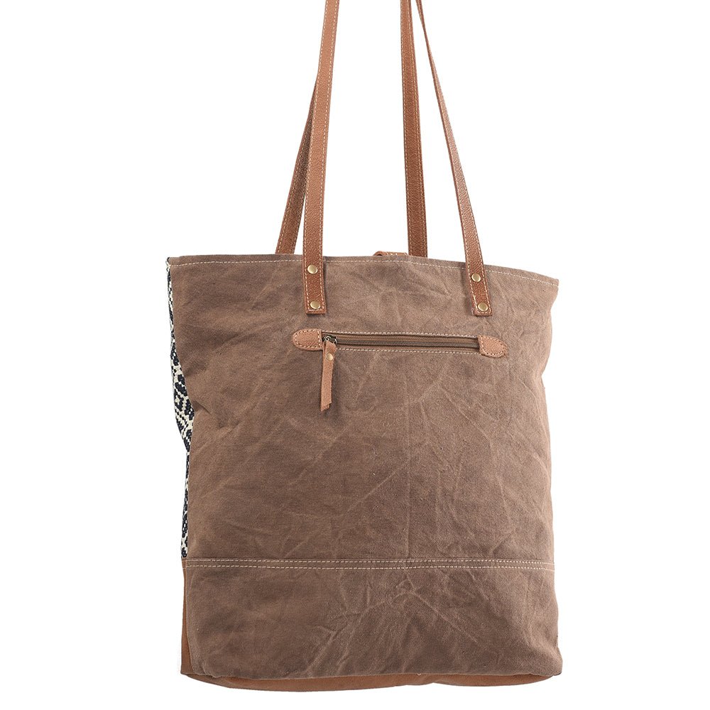 Ohlay Tote Upcycled Wool Canvas Genuine Leather