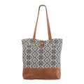 Ohlay Tote Upcycled Wool Canvas Genuine Leather