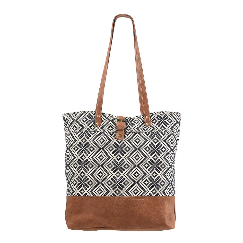 Ohlay Tote Upcycled Wool Canvas Genuine Leather