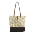 OHLAY Upcycled Wool Canvas Hair-On Genuine Leather Tote