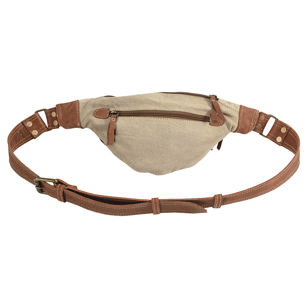 Ohlay Fanny Pack Upcycled Canvas Hair-on Genuine Leather
