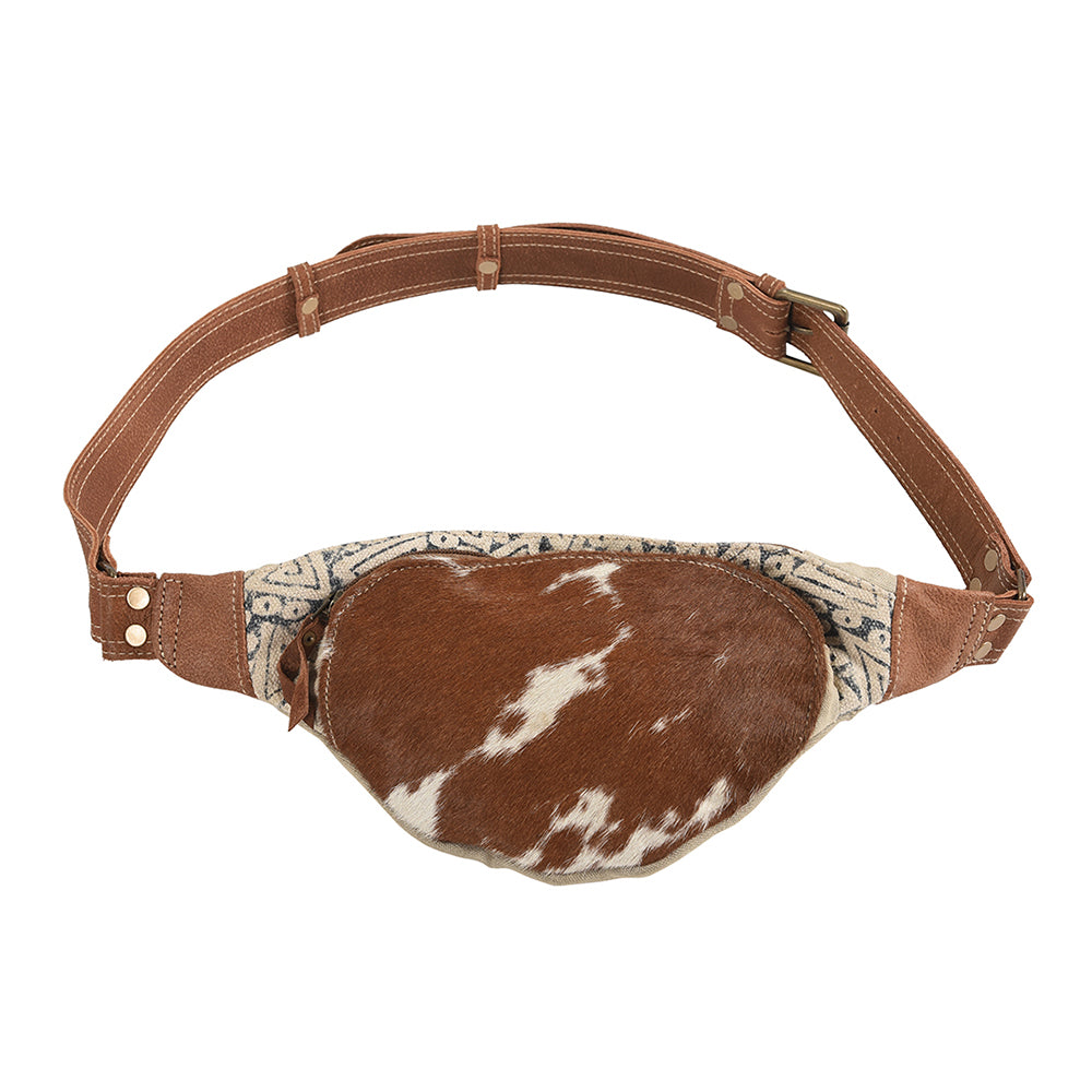 Ohlay Fanny Pack Upcycled Canvas Hair-on Genuine Leather