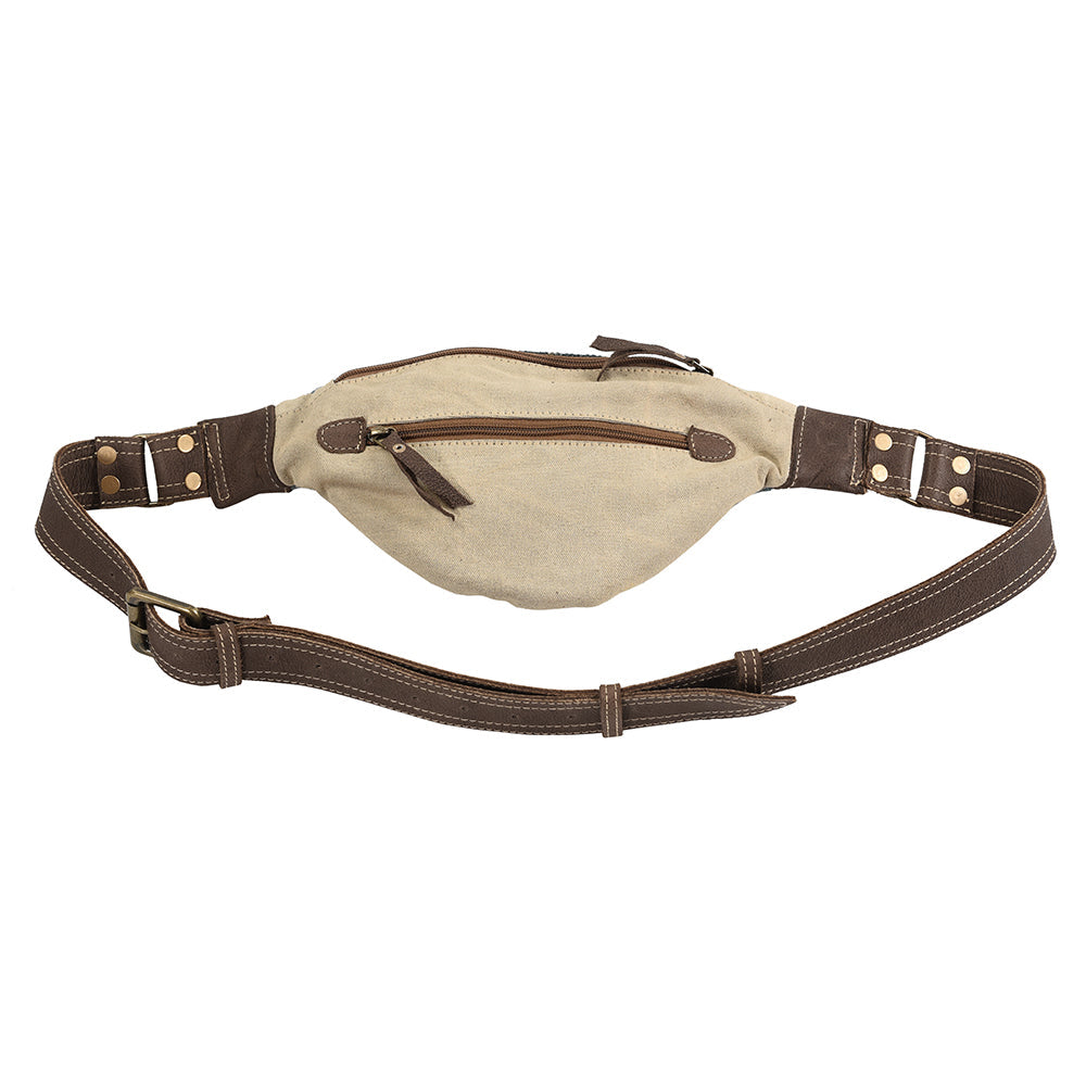 Ohlay Fanny Pack Upcycled Canvas Hair-on Genuine Leather