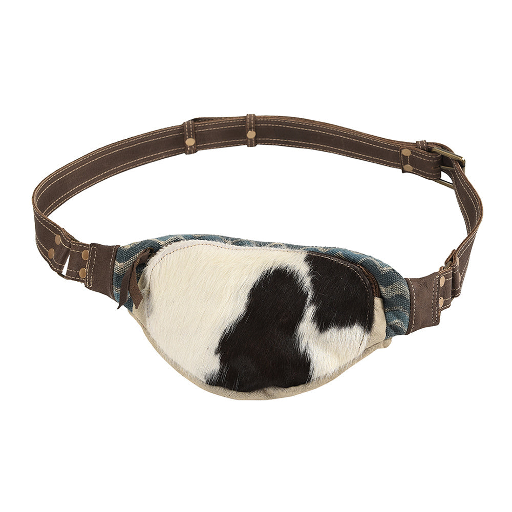 Ohlay Fanny Pack Upcycled Canvas Hair-on Genuine Leather