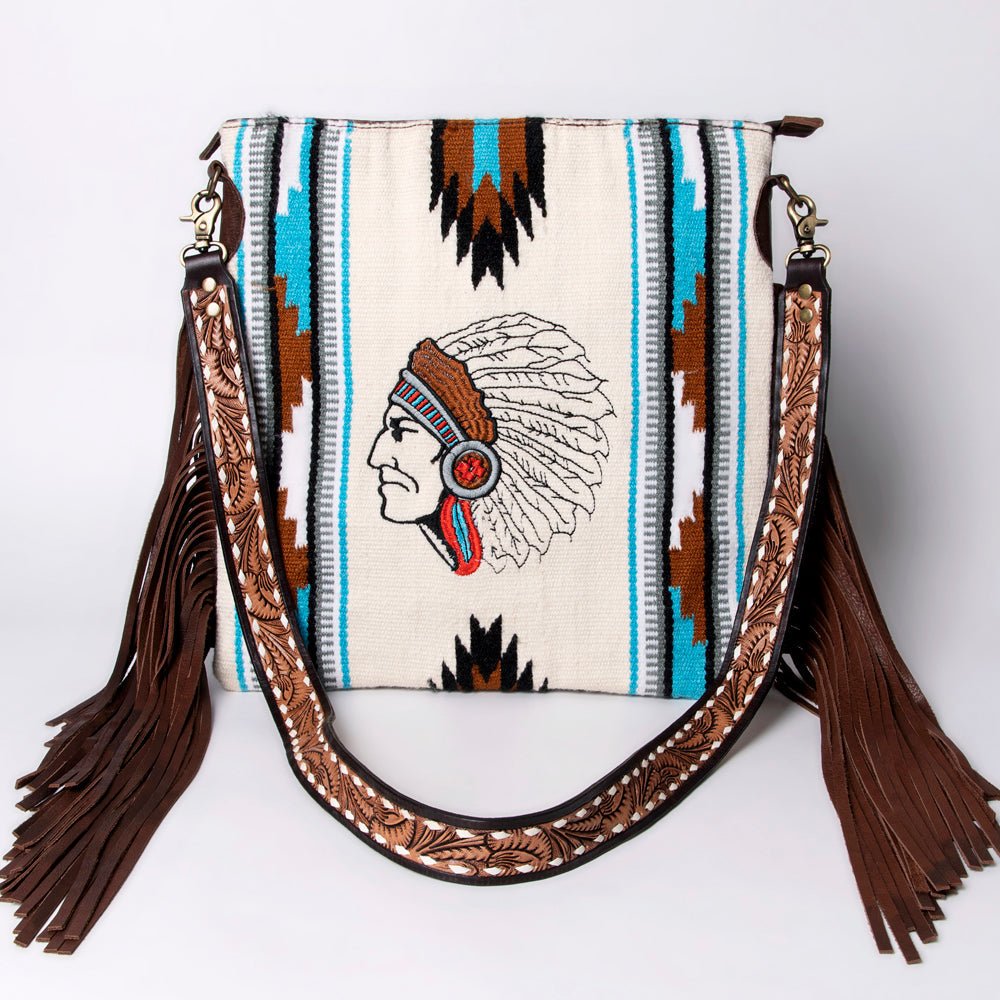 American Darling Large Crossbody Saddle Blanket Genuine Leather