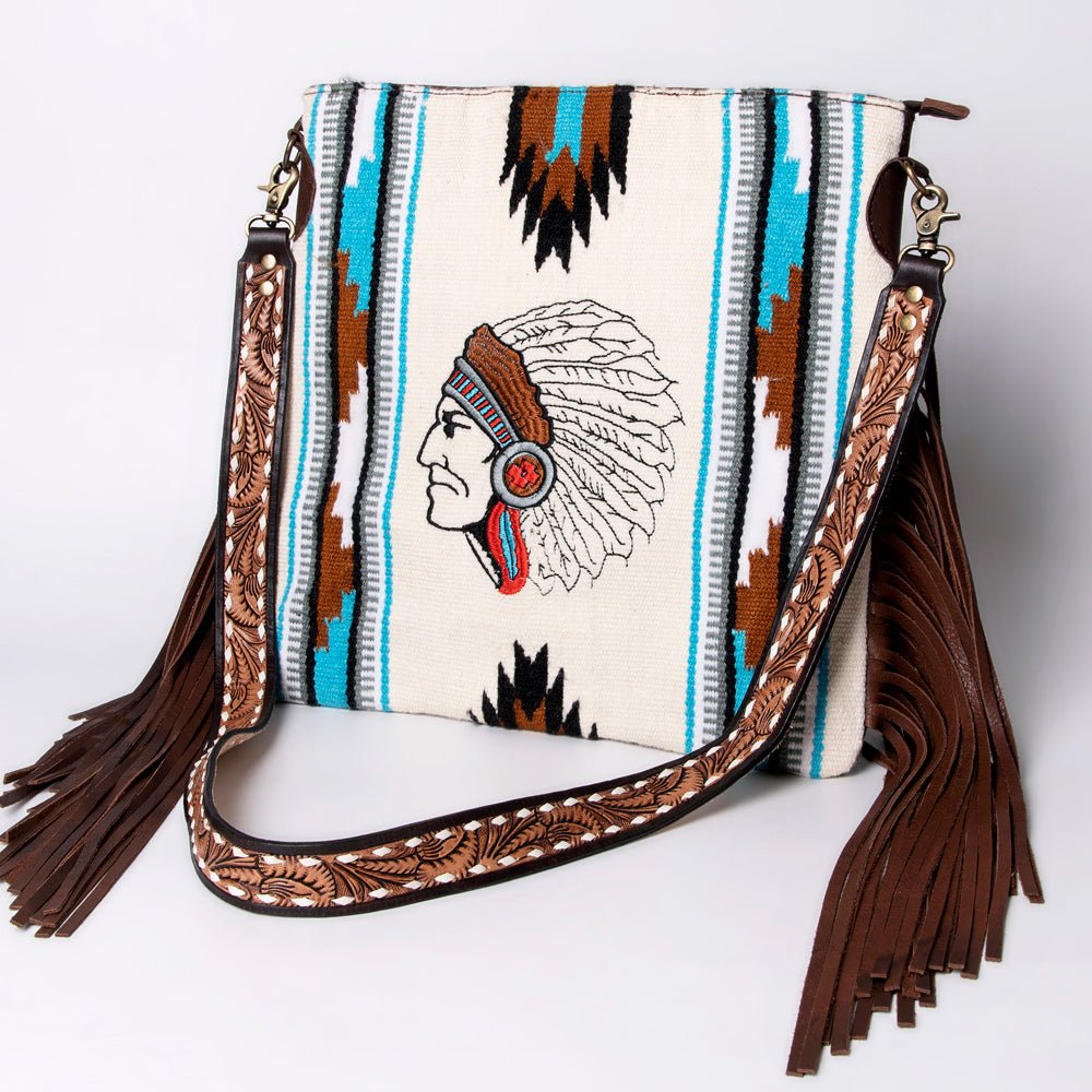 American Darling Large Crossbody Saddle Blanket Genuine Leather