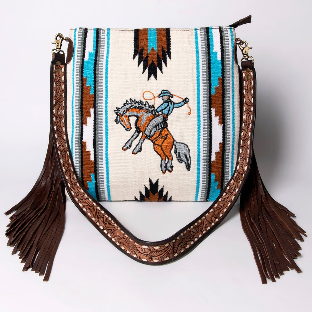 American Darling Large Crossbody Saddle Blanket Genuine Leather