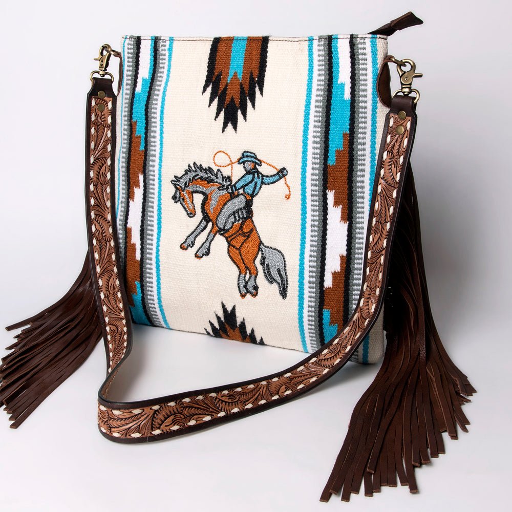 American Darling Large Crossbody Saddle Blanket Genuine Leather