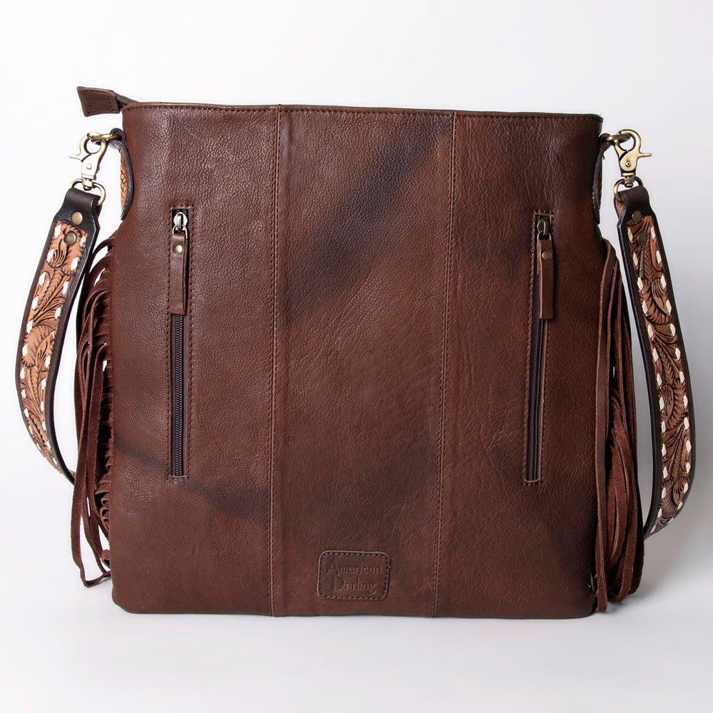 American Darling Large Crossbody Hand Tooled Saddle Blanket Genuine Leather