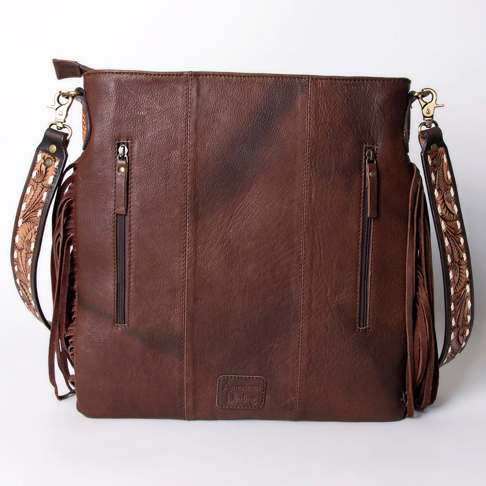 American Darling Large Cross body Bag Hand-Woven Saddle Blanket Vegetable-Tanned Genuine Leather Fringes Turquoise Concho