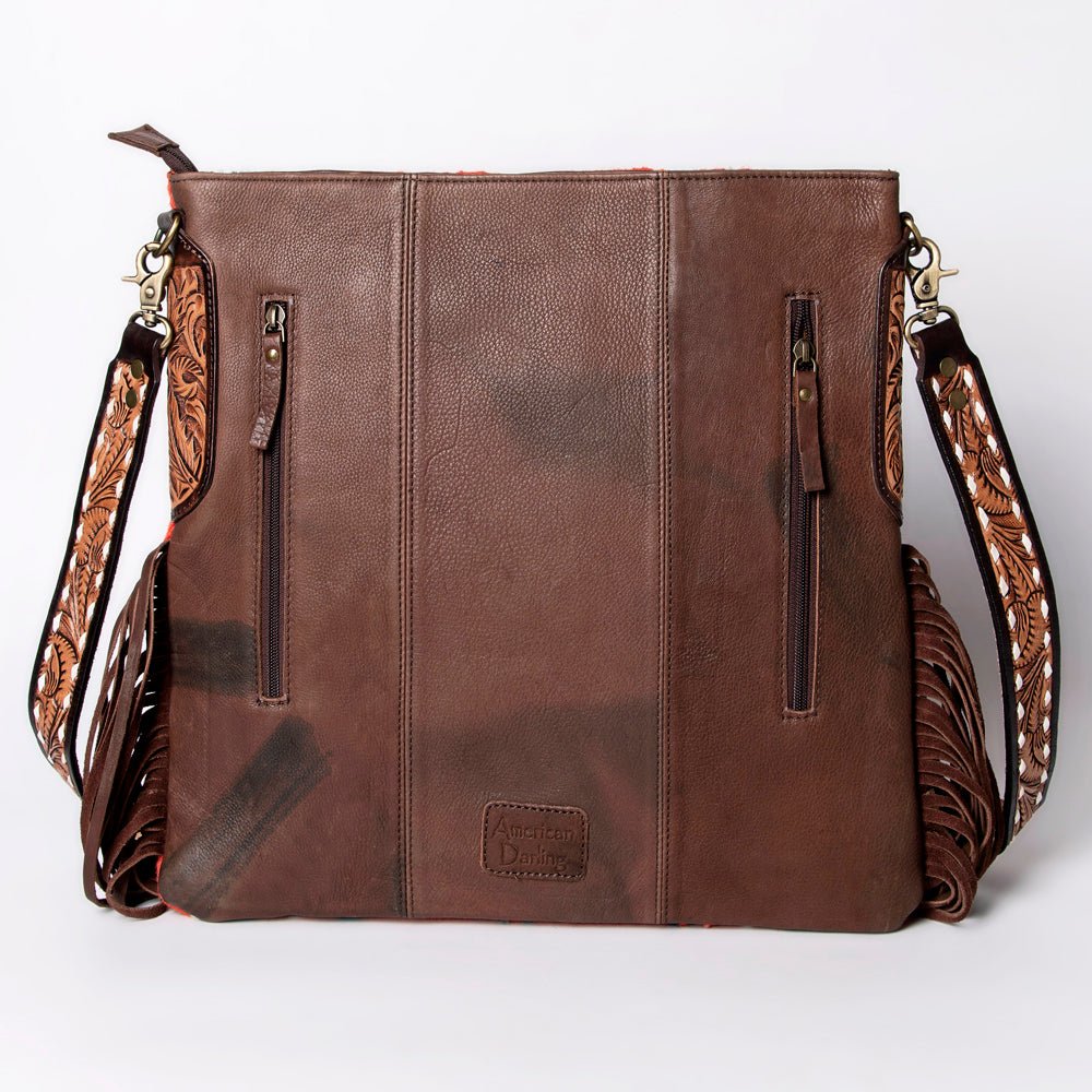 American Darling Large Crossbody Hand Tooled Saddle Blanket Genuine Leather