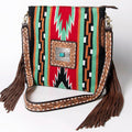 American Darling Large Crossbody Hand Tooled Saddle Blanket Genuine Leather
