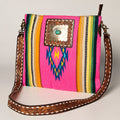 American Darling Hand-Tooled Saddle Blanket Leather Large Crossbody Bag