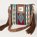 American Darling Large Crossbody Hand Tooled Saddle Blanket Genuine Leather