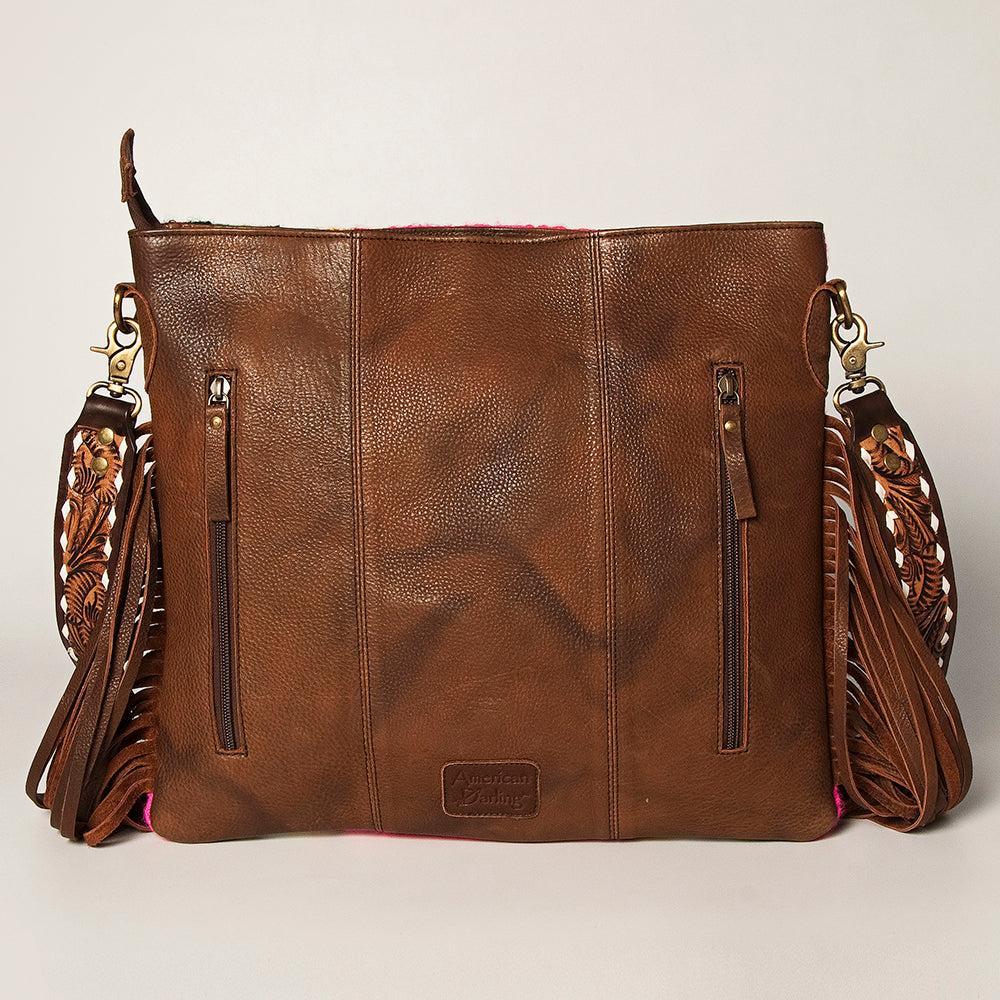 American Darling Large Crossbody Hand Tooled Saddle Blanket Genuine Leather
