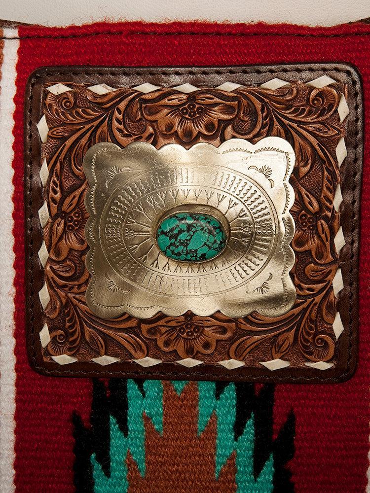 American Darling Large Crossbody Hand Tooled Saddle Blanket Genuine Leather