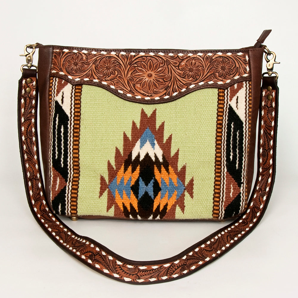 American Darling Messenger Hand Tooled Saddle Blanket Genuine Leather