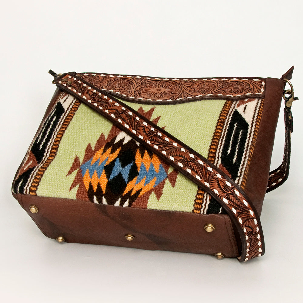 American Darling Messenger Hand Tooled Saddle Blanket Genuine Leather