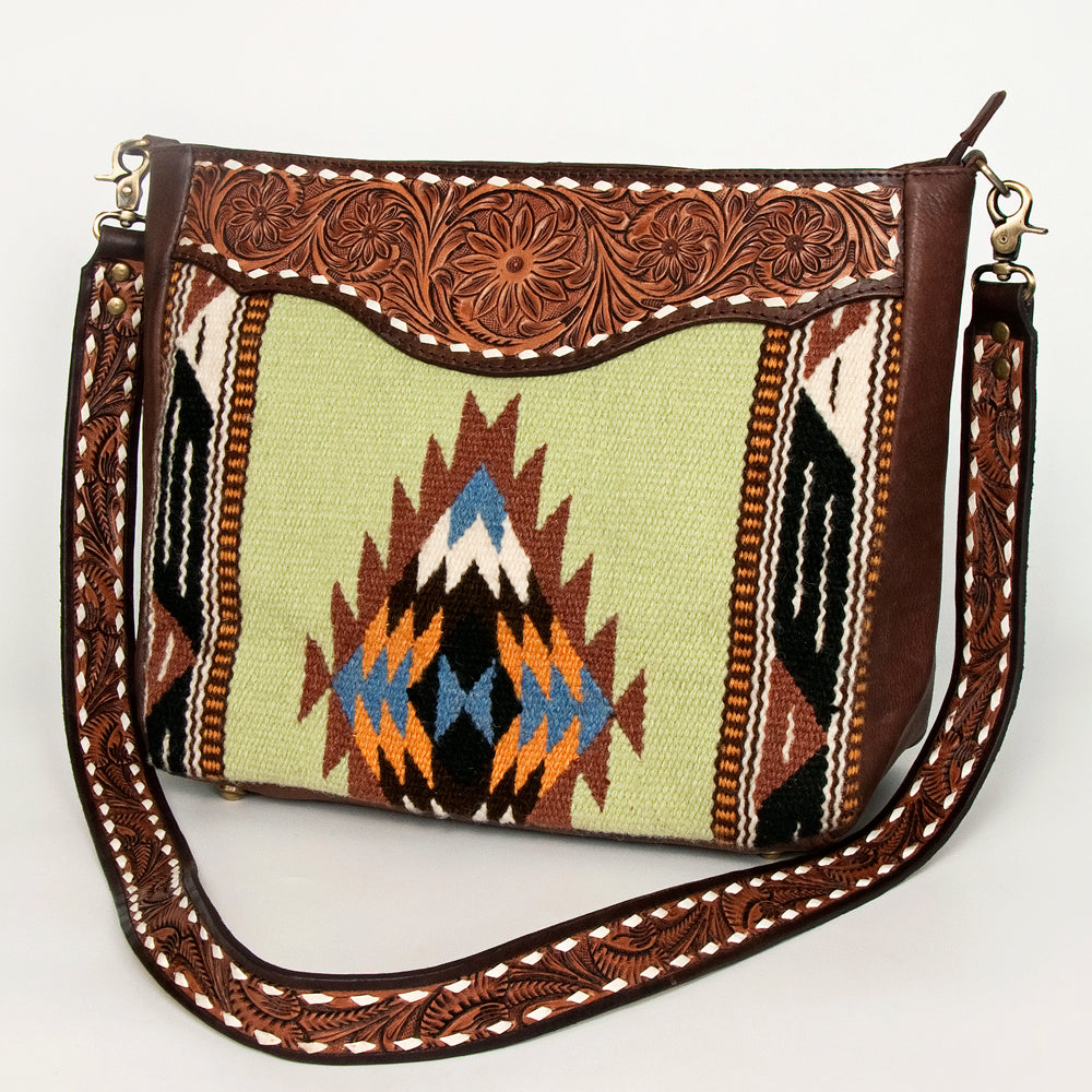 American Darling Messenger Hand Tooled Saddle Blanket Genuine Leather