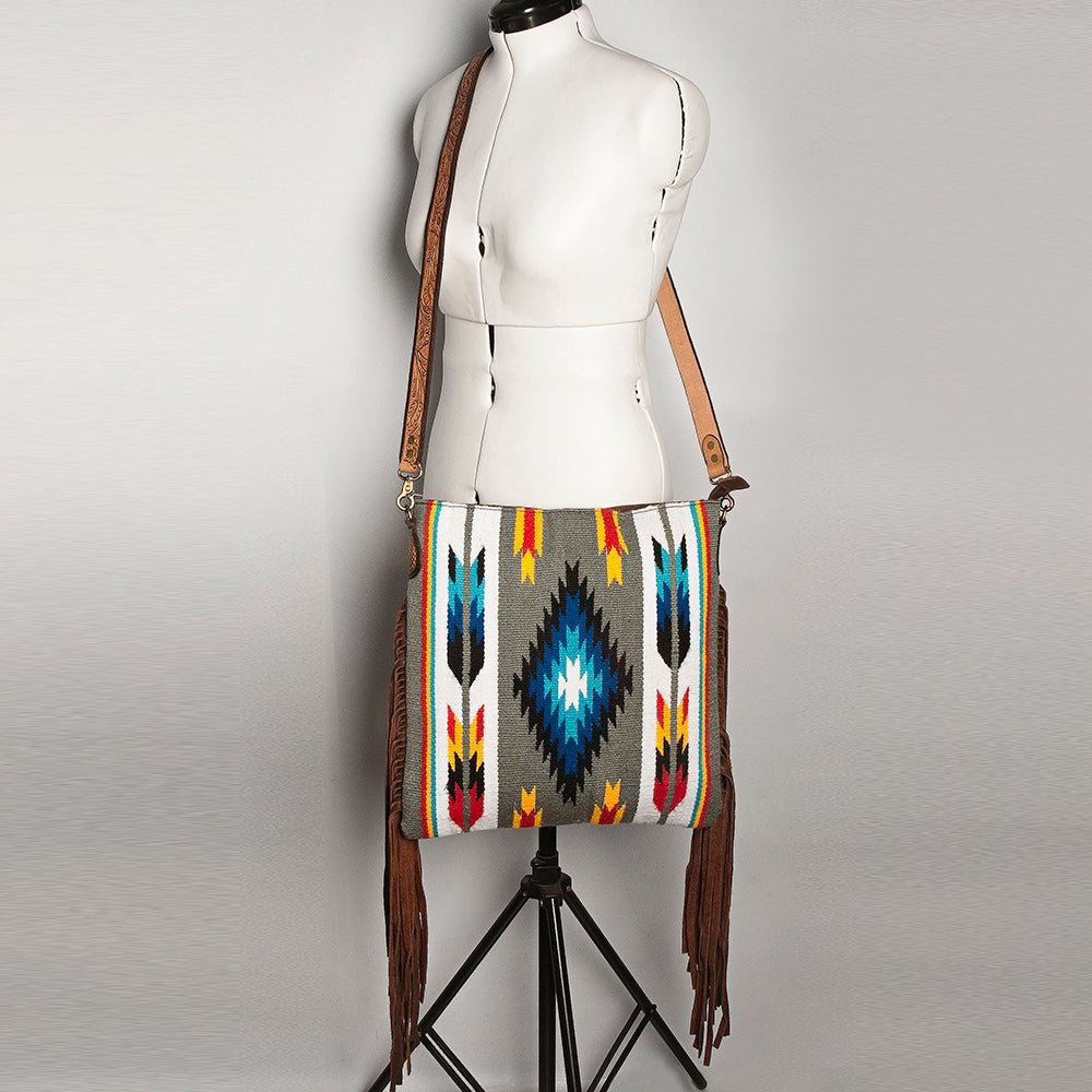 American Darling Large Crossbody Saddle Blanket Genuine Leather