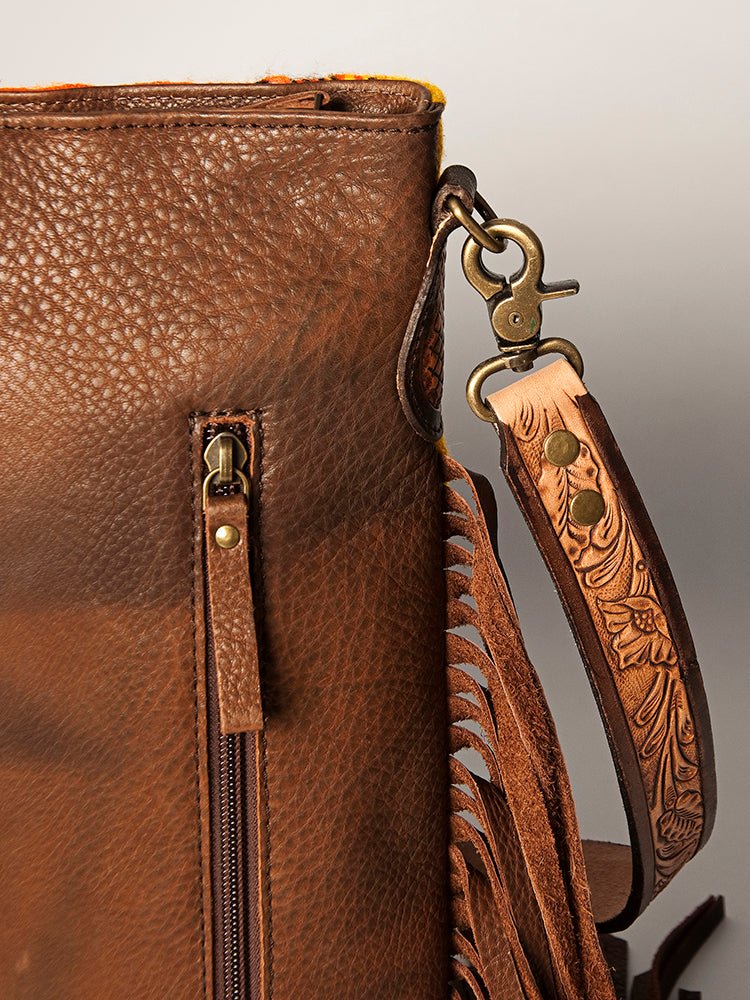 American Darling Large Crossbody Saddle Blanket Genuine Leather