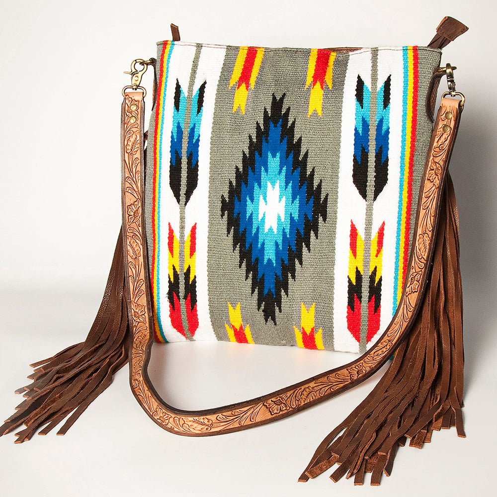American Darling Large Crossbody Saddle Blanket Genuine Leather
