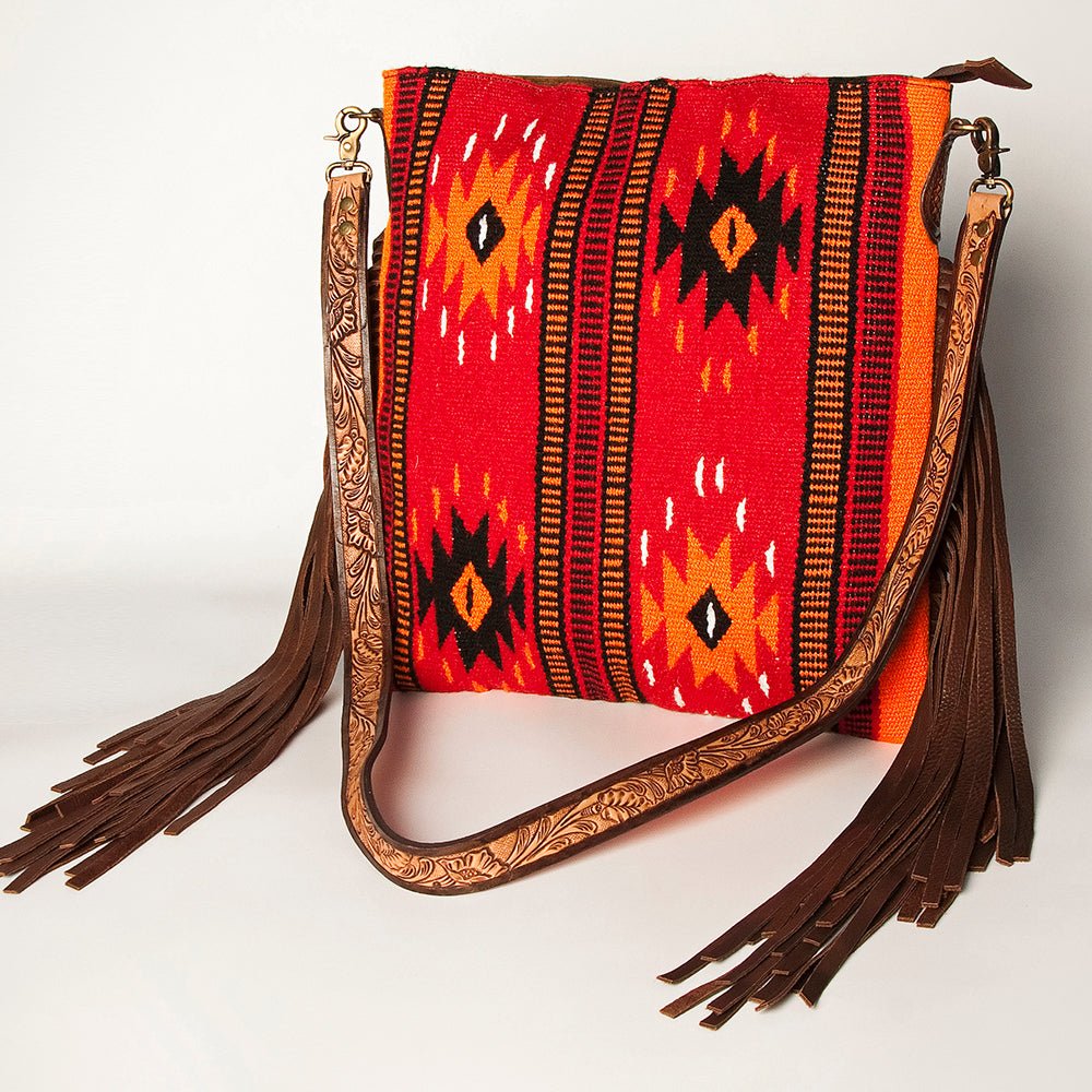 American Darling Large Crossbody Saddle Blanket Genuine Leather