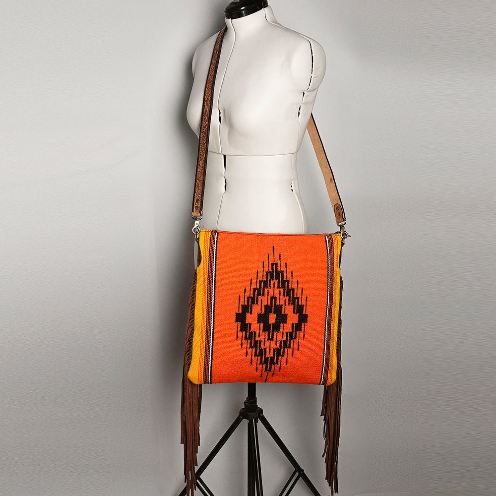 American Darling Large Crossbody Saddle Blanket Genuine Leather