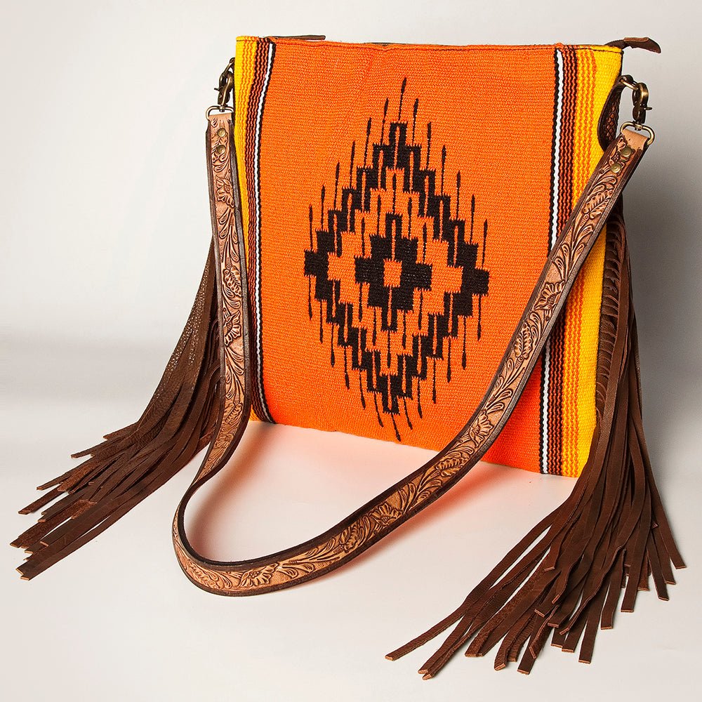 American Darling Large Crossbody Saddle Blanket Genuine Leather