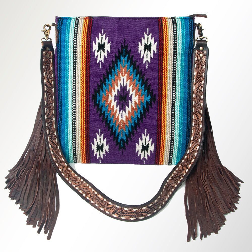 American Darling Large Crossbody Saddle Blanket Genuine Leather