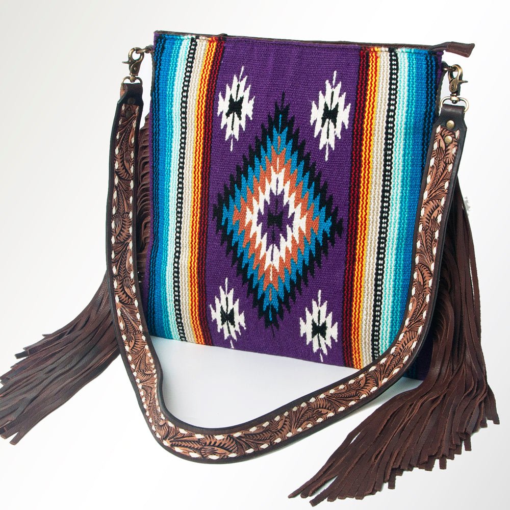 American Darling Large Crossbody Saddle Blanket Genuine Leather