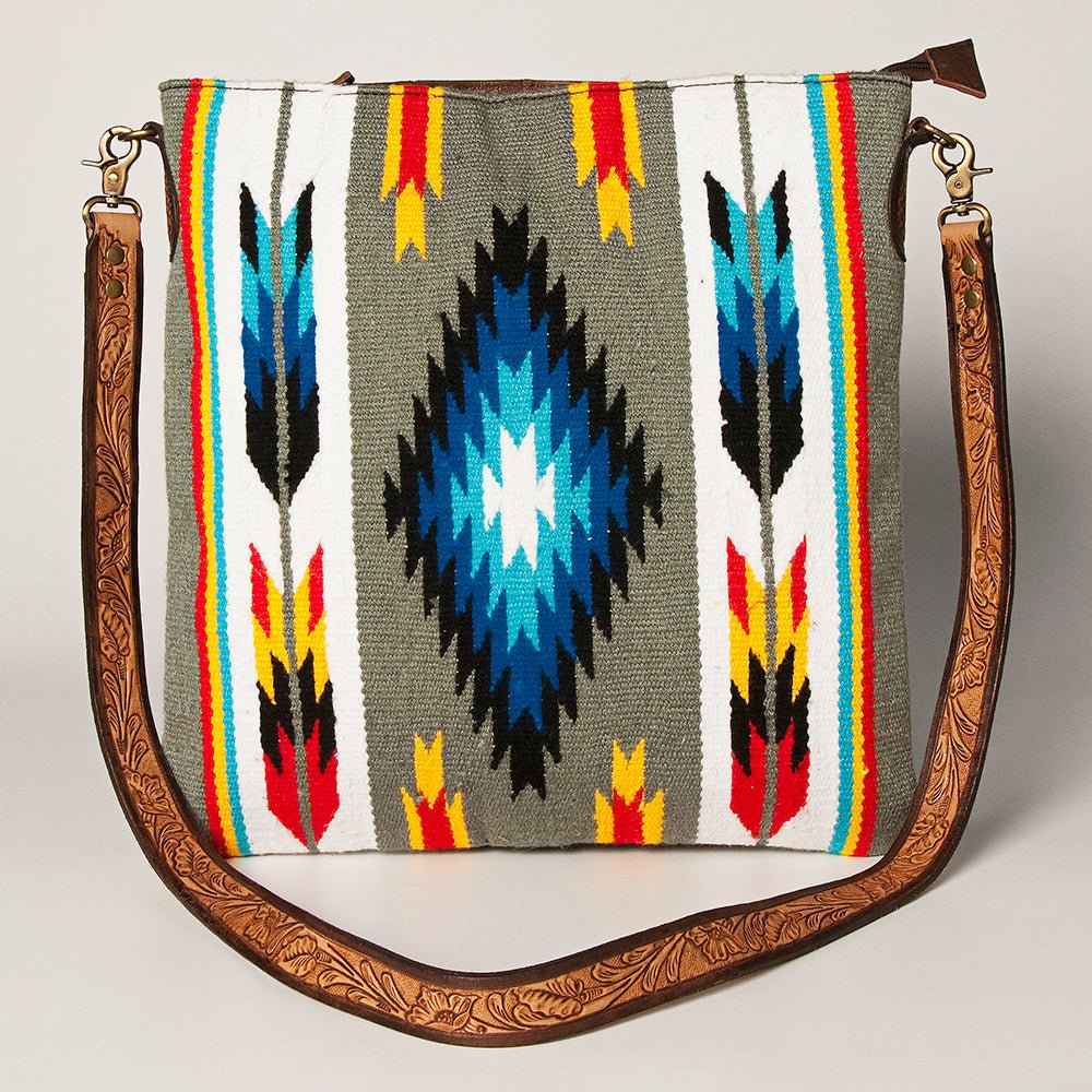 American Darling Large Crossbody Saddle Blanket Genuine Leather