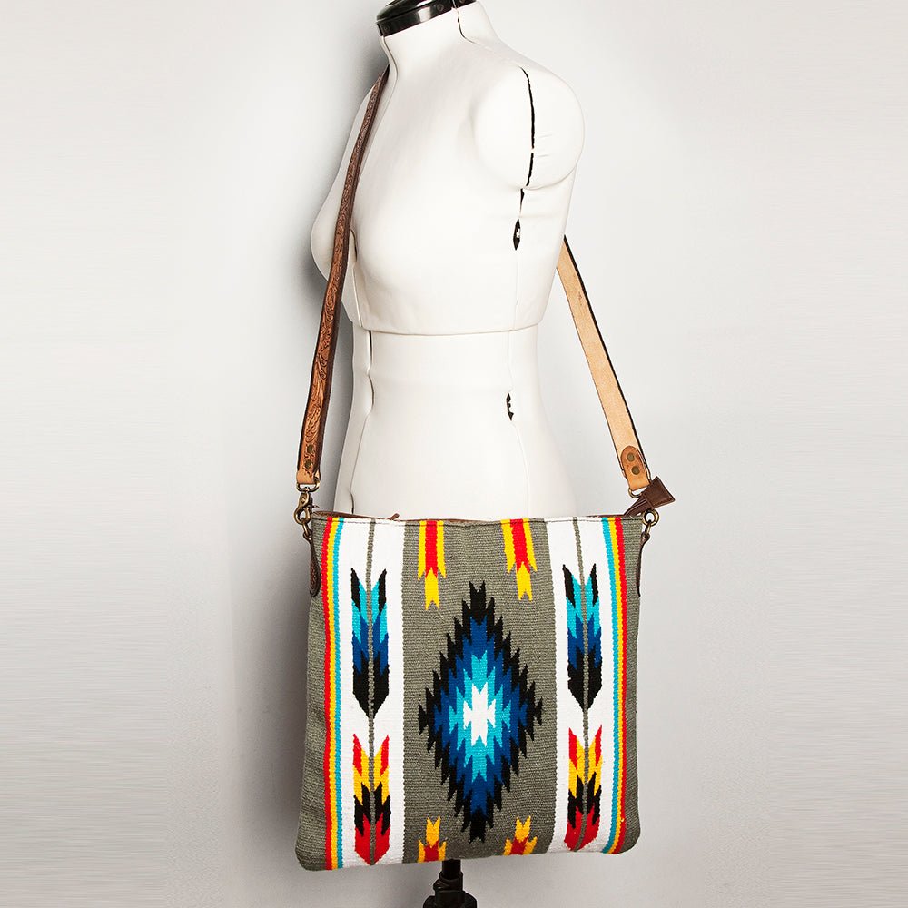 American Darling Large Crossbody Saddle Blanket Genuine Leather