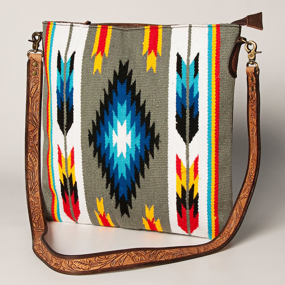 American Darling Large Crossbody Saddle Blanket Genuine Leather