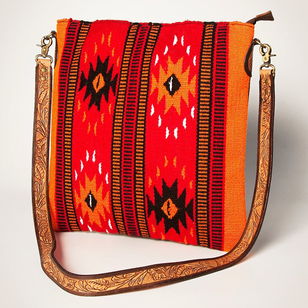 American Darling Large Crossbody Saddle Blanket Genuine Leather
