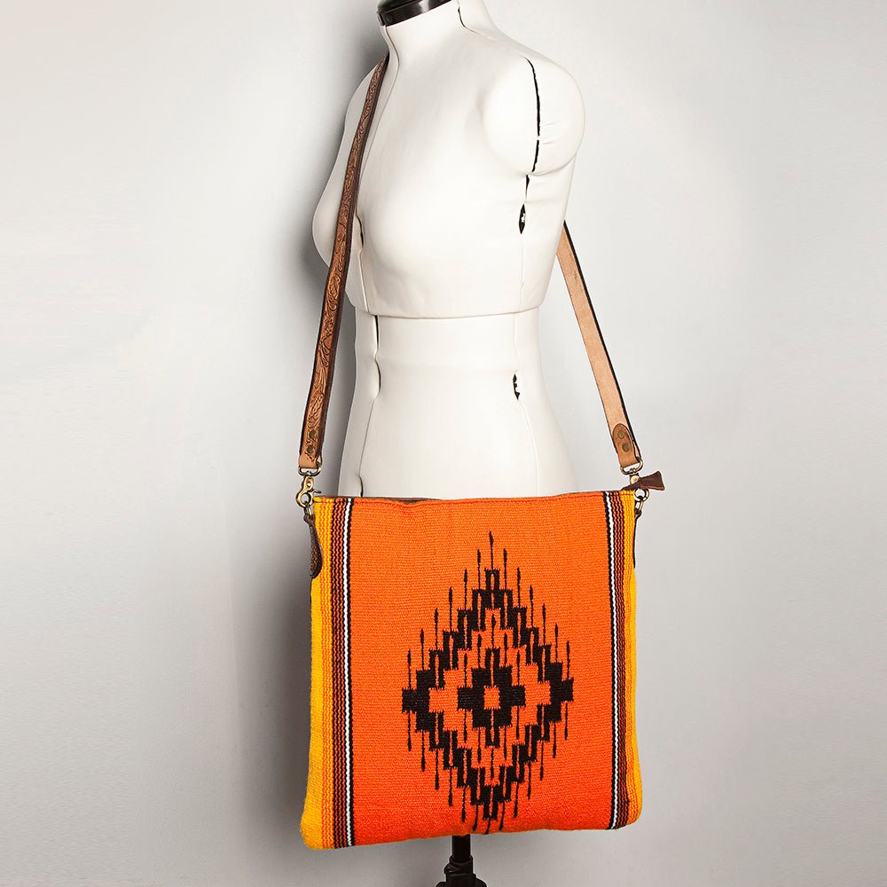 American Darling Large Crossbody Saddle Blanket Genuine Leather