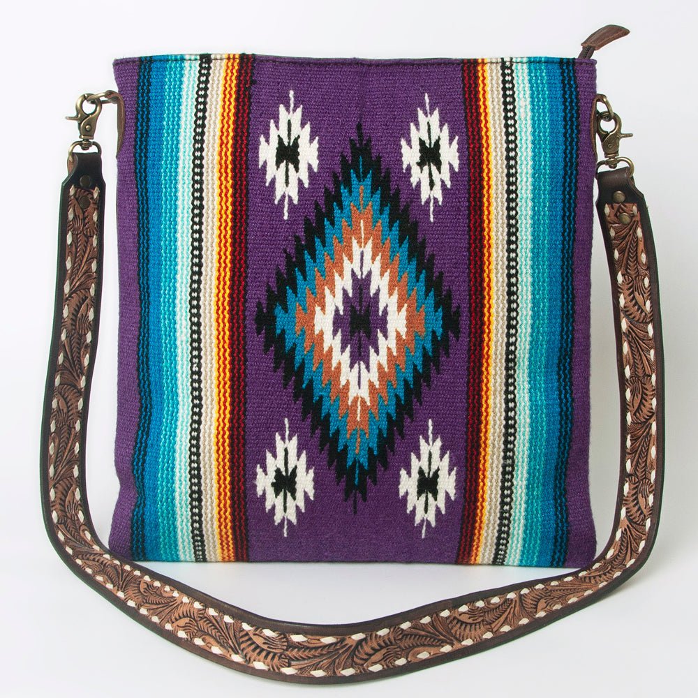 American Darling Large Crossbody Saddle Blanket Genuine Leather