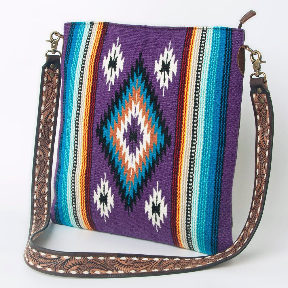 American Darling Large Crossbody Saddle Blanket Genuine Leather
