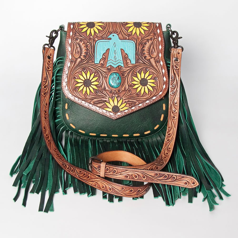 American Darling Messenger Hand Tooled Genuine Leather