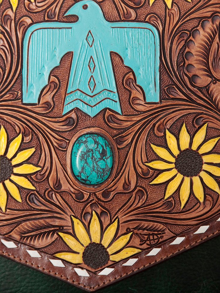 American Darling Messenger Hand Tooled Genuine Leather