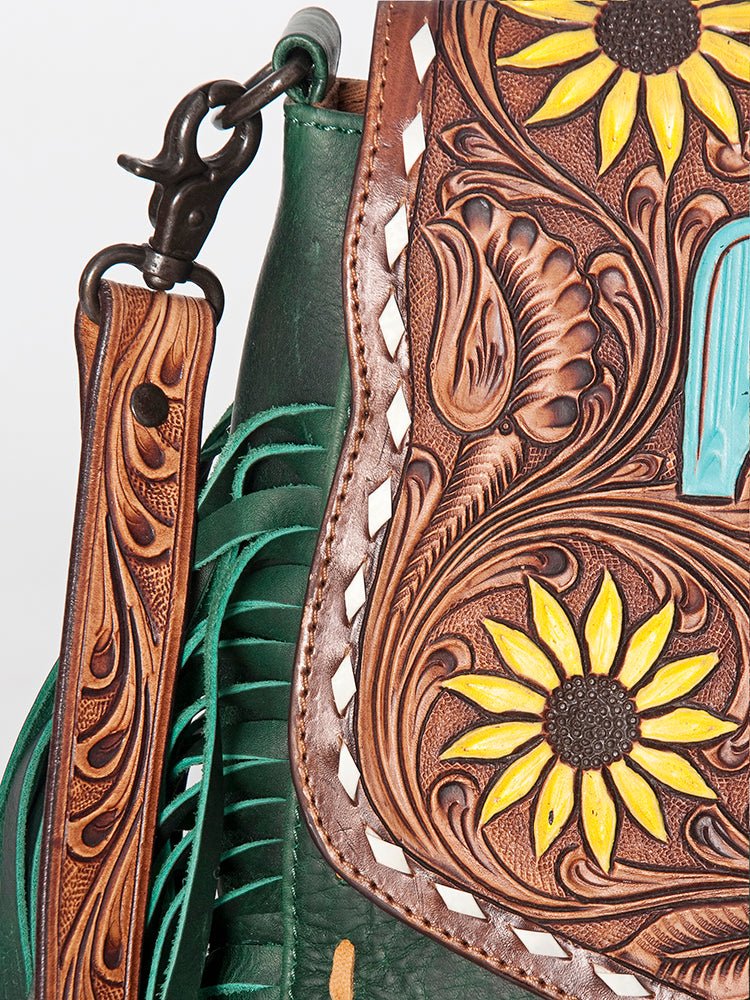 American Darling Messenger Hand Tooled Genuine Leather