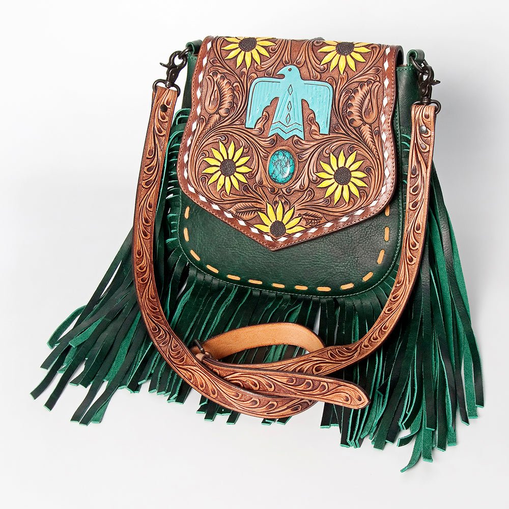 American Darling Messenger Hand Tooled Genuine Leather