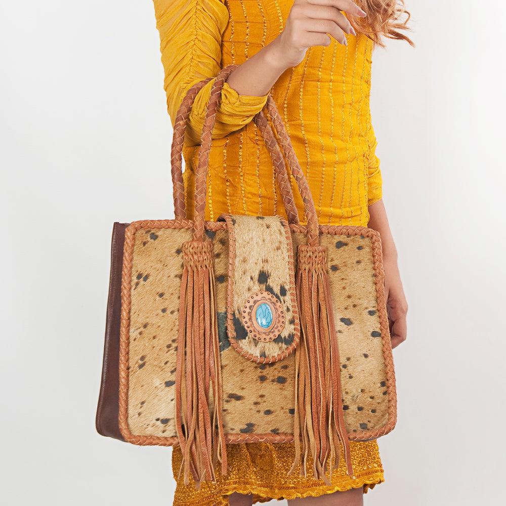 American Darling Hair-On Leather Fringe Tote