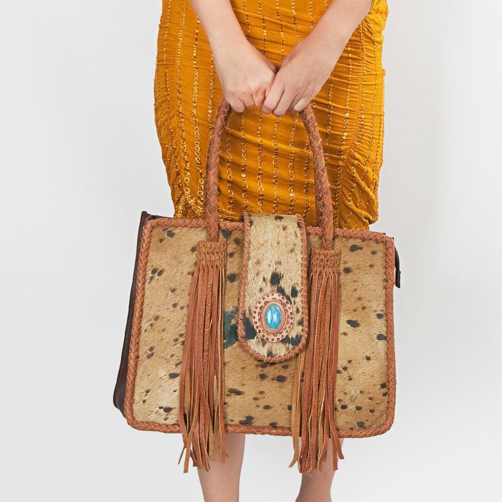 American Darling Hair-On Leather Fringe Tote