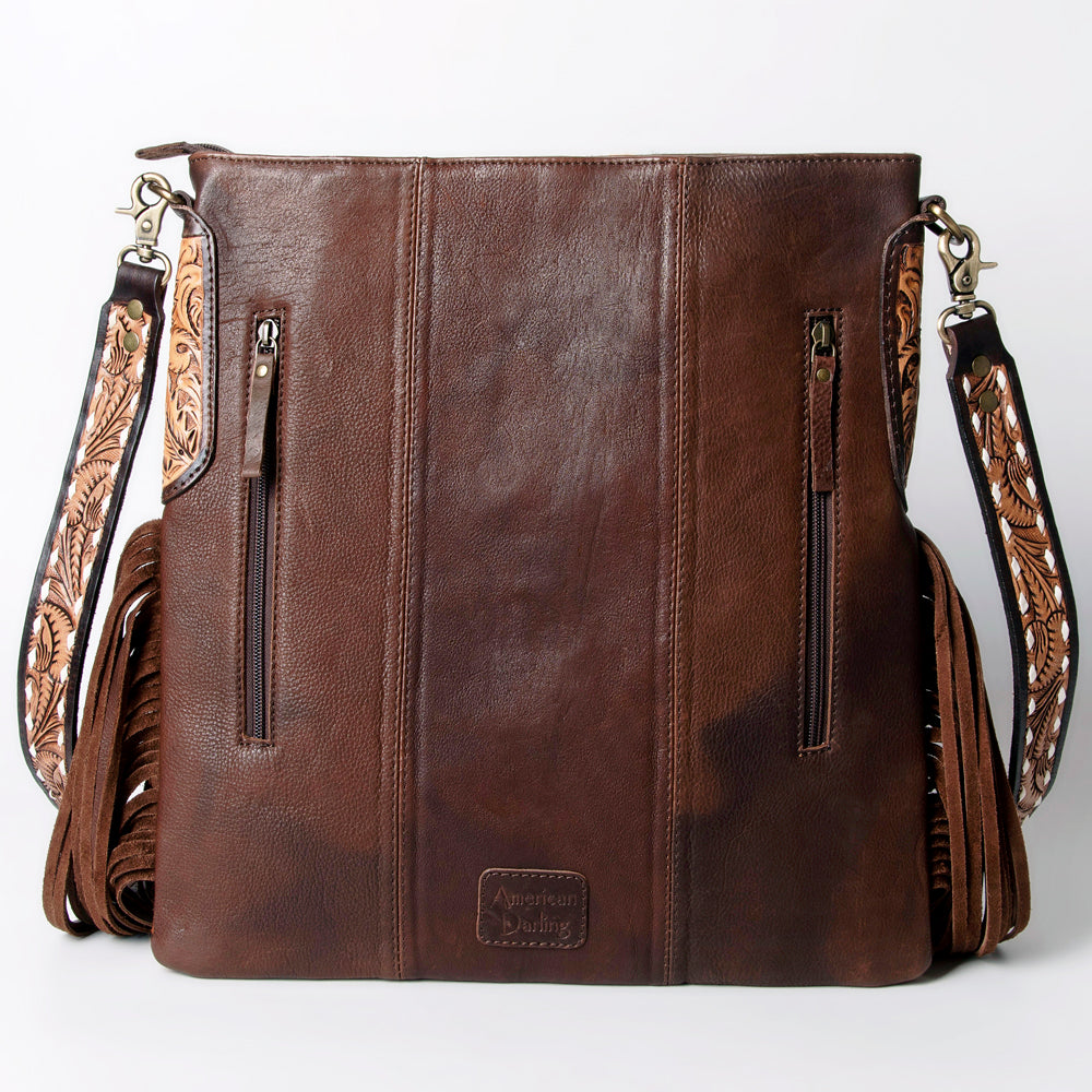 American Darling Hand-Tooled Saddle Blanket Leather Messenger Bag